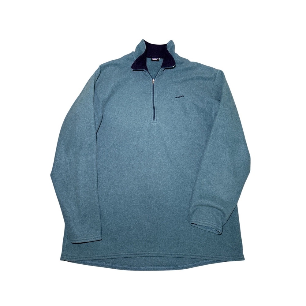 Vintage Patagonia Men's Capilene Fleece Teal 1/4 Zip Pullover  XL Made in USA